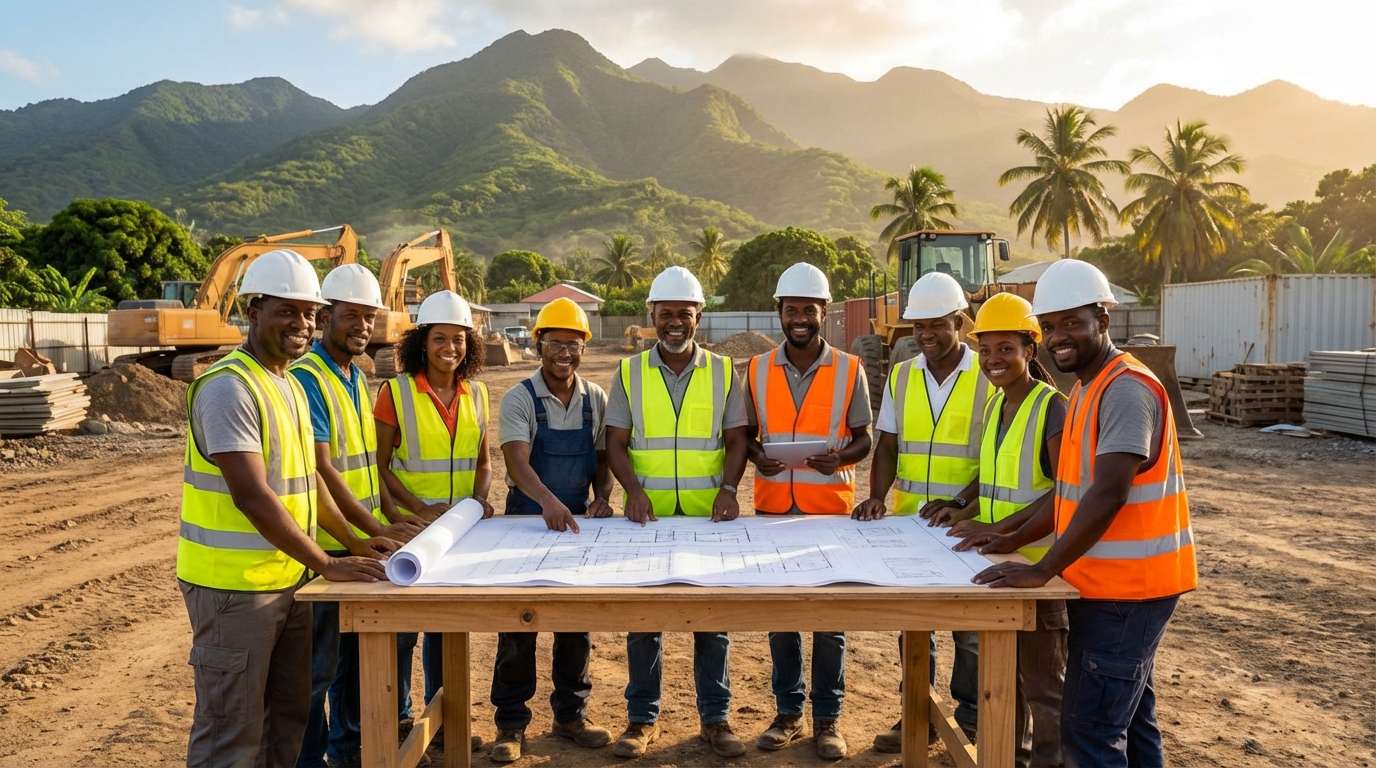 Équipe TECA SOLUTIONS TP sur chantier